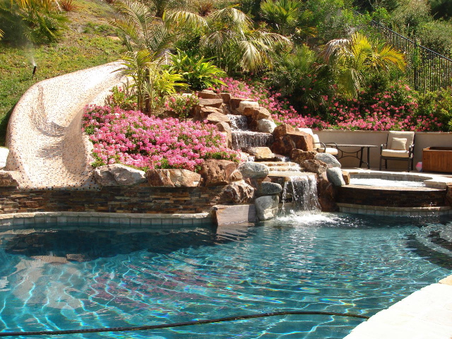 pool slide installation